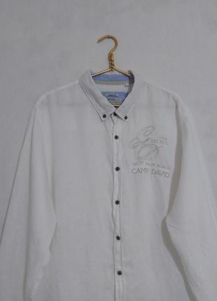Льняная рубашка 100%- лен camp david2 фото