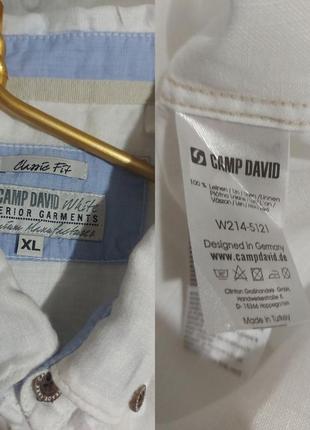 Льняная рубашка 100%- лен camp david 10
