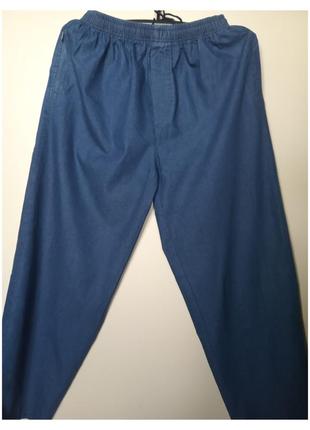 Повседневные летние брюки брюки,пояс на резинке, цвет синий, очень удобной
