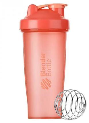 Шейкер спортивный blenderbottle classic 28oz/820ml coral (original)1 фото