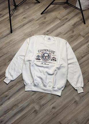 Кофта белая свитшот crazy hirt vintage made in Ausa