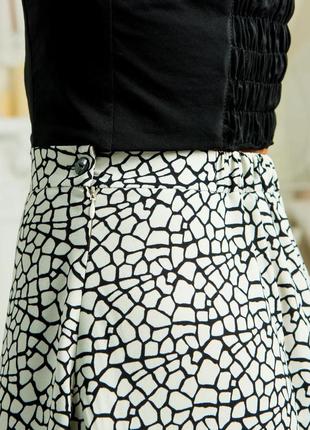 Нарядная летняя длинная юбка на резинке с абстрактным узором  44, 46, 48,  52, 543 фото