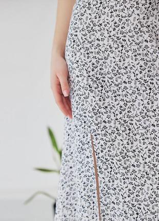 Летняя удлиненная женская летняя юбка с разрезом маленьких размеров 42. 44, 463 фото