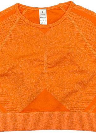 Комплект: шорты с эффектом пуш-ап и кроп-топом m, оранжевый (push up)7 фото