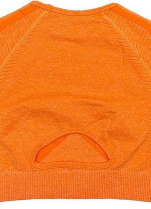 Комплект: шорты с эффектом пуш-ап и кроп-топом m, оранжевый (push up)6 фото