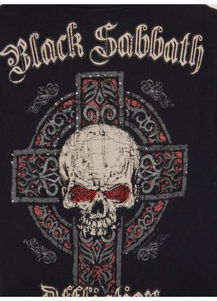 Мерчевая футболка vintage affliction black sabbath xl cross scull, черная, рваная, сша, 20098 фото