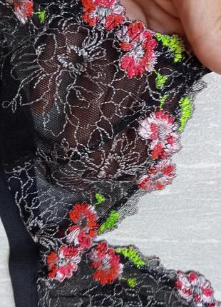 🌷🌷невероятно шикарный летний прозрачный бралет бюстгальтер с цветочной вышивкой2 фото