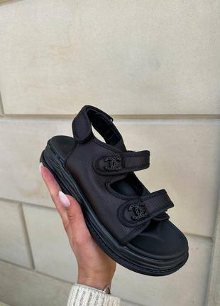 Стильные сандалии женские черные на липучках летние - женская обувь на лето 2023