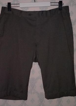 Чорні класичні чоловічі шорти під ремінь коричнево-сірі1 фото