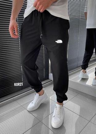 Спортивні штани на гумці чоловічі чорні брюки для чоловіків трикотажні з манжетами kor2t1 фото