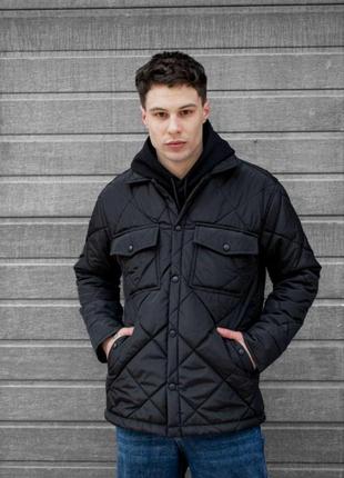 Куртка  мужская  стеганая короткая без капюшоном черная
