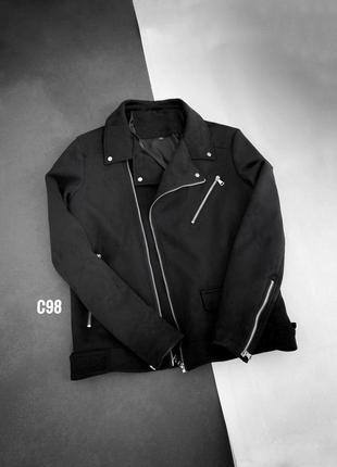 Мужская замшевая куртка косуха демисезонная из замши черная на весну-осень3 фото