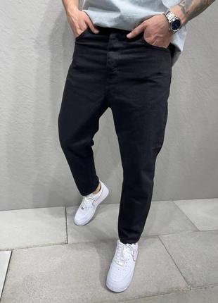 Модные турецкие мужские джинсы мом свободного кроя черные весна осень турция 7195
