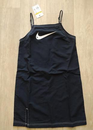 Жіноче плаття сарафан nike nsw swoosh woven cami чорного кольору нове оригінал6 фото