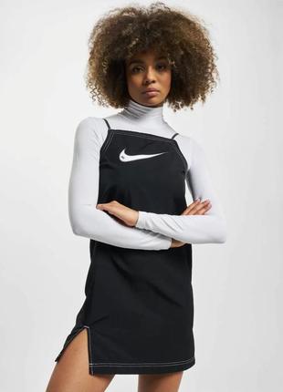 Женские платье сарафан nike nsw swoosh woven cami черного цвета  новое оригинал4 фото