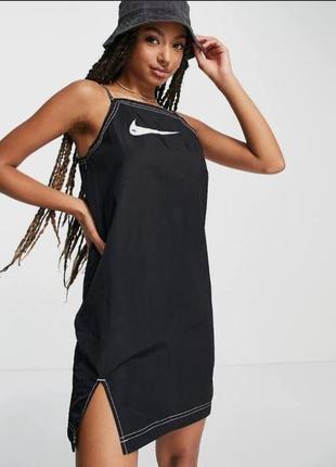 Женские платье сарафан nike nsw swoosh woven cami черного цвета  новое оригинал