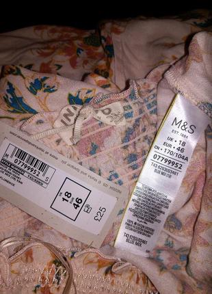 Новая,натуральная,бохо блузка в цветочный принт,с открытыми плечами,батал,m&s,индия8 фото