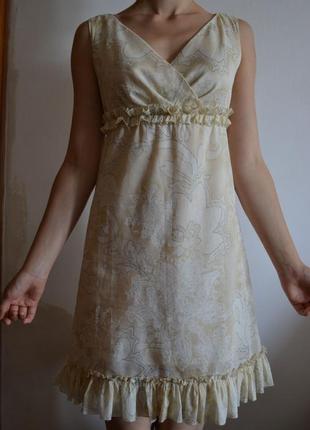 Сукня батистове на підкладці / розмір 34_36 / ніжна забарвлення4 фото