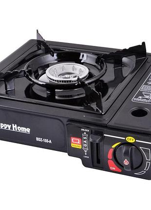 Плита газовая портативная happy home чёрная