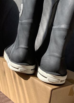 Італія чоботи гумові непромокальні чорні з білою підошвою унісекс на підлітка дівчинку хлопчика термо6 фото