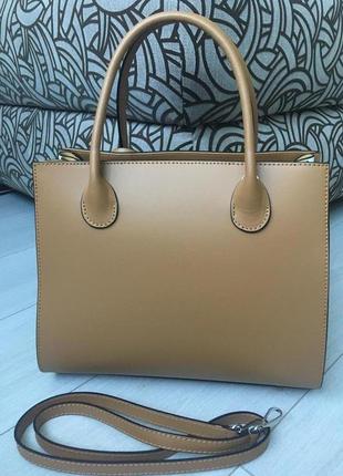 Базовая деловая сумка в осенних красках из натуральной кожи италия2 фото