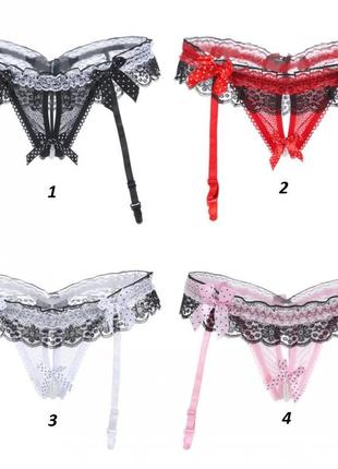 Сексуальный эротический пояс трусики жемчуг подвязками для чулок