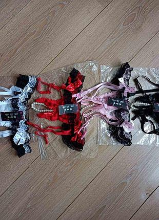 Сексуальный эротический пояс трусики жемчуг подвязками для чулок