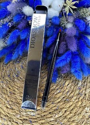 Оригінал водостійкий олівець для очей dior diorshow 24h stylo waterproof eyeliner 861 оригинал водостойкий карандаш для глаз1 фото