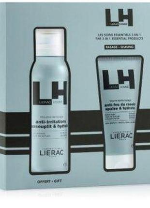 Лієрак ом набір для гоління lierac homme set lierac men aftershave balm 75ml + free shaving foam 150ml