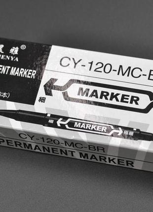 Маркер "сy-120" / двосторонній / тонкий / чорний / 1шт