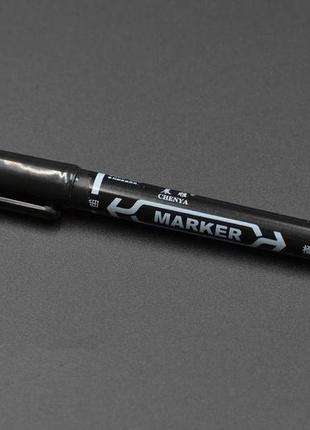 Маркер "сy-120" / двосторонній / тонкий / чорний / 1шт