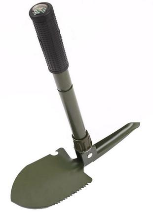 Сложная лопата, туристическая лопата для кемпинга, мини лопата, саперная лопата shovel mini + чехол. цвет: зеленый1 фото