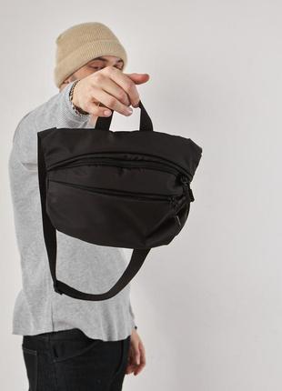 Поясная сумка, бананка через плечо стильный и практичный аксессуар черный цвет2 фото