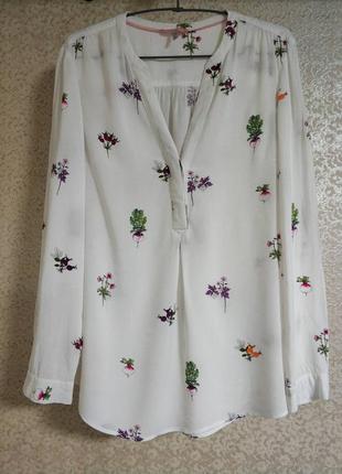 Актуальна сорочка рубашка блуза блузка принт віскоза бренд joules, 12