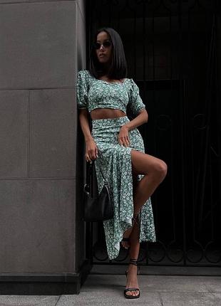 Топ+юбка с разрезом