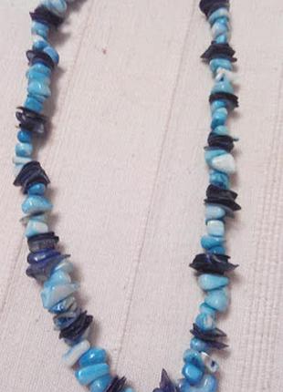 Красивые бусы из натуральные бирюзы и перламутра 190 грн