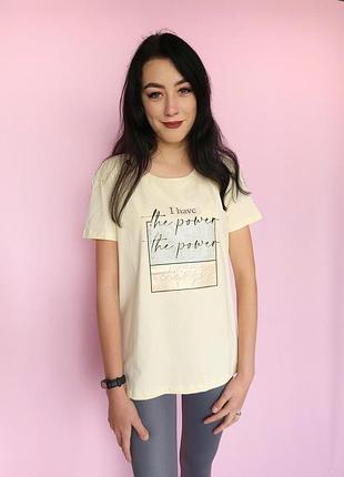 Футболка з принтом raw 33543-005 бежева  а-79 s (42)