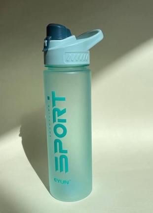 Пляшка для води з поїльником 700 мл бірюзова  спорт