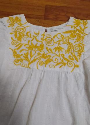 Блуза блузка тренд 2023 с вышивкой воланами клеш летняя рубашка хлопковая 152 11-122 фото