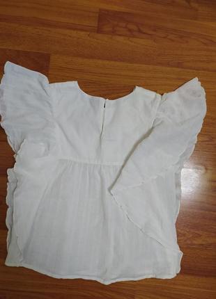 Блуза блузка тренд 2023 с вышивкой воланами клеш летняя рубашка хлопковая 152 11-123 фото