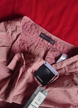 Брендовые фирменные женские английские легкие летние хлопковые брюки marks &amp; spencer, новые с бирками, размер 8анг.7 фото