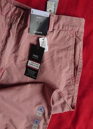 Брендовые фирменные женские английские легкие летние хлопковые брюки marks &amp; spencer, новые с бирками, размер 8анг.4 фото