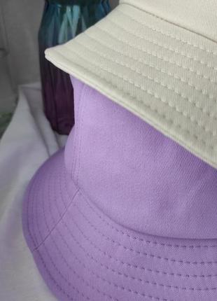 Панама мужская лиловая бежевая 100% cotton лавандовая фиолетовая панамка натуральный хлопок унисекс женска6 фото
