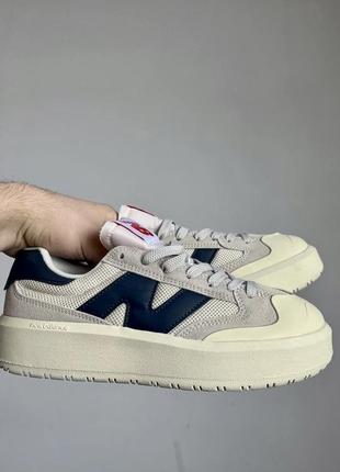 Круті жіночі кросівки new balance ct302 beige blue бежеві з синім