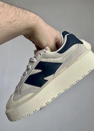 Крутые женские кроссовки new balance ct302 beige blue бежевые с синим3 фото