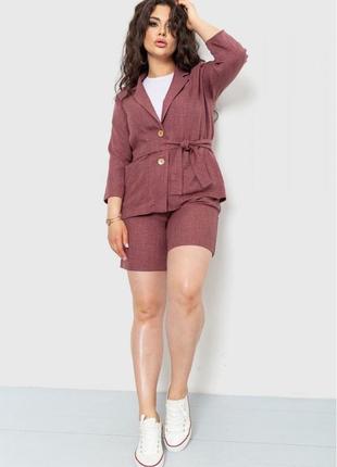 Женский льняной костюм plus size7 фото