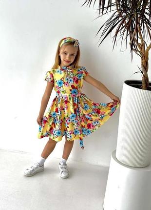 Платье лен для девочки платье+солоха+пояс6 фото