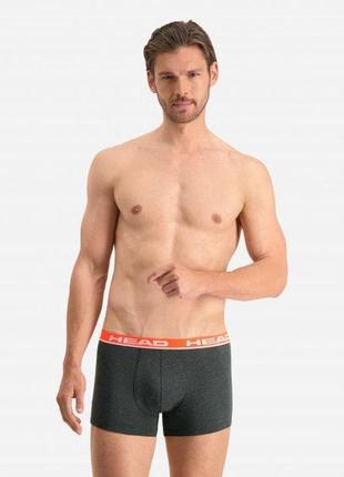 Труси боксери head boxer gray black 2p розмір m2 фото