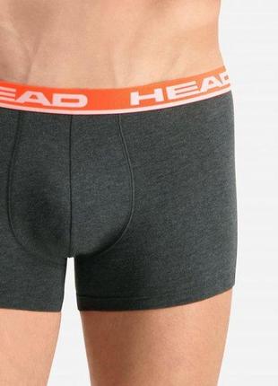 Труси боксери head boxer gray black 2p розмір m6 фото