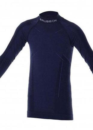 Термобілизна дитяча brubeck active wool top jr. navy blue розмір 140-146